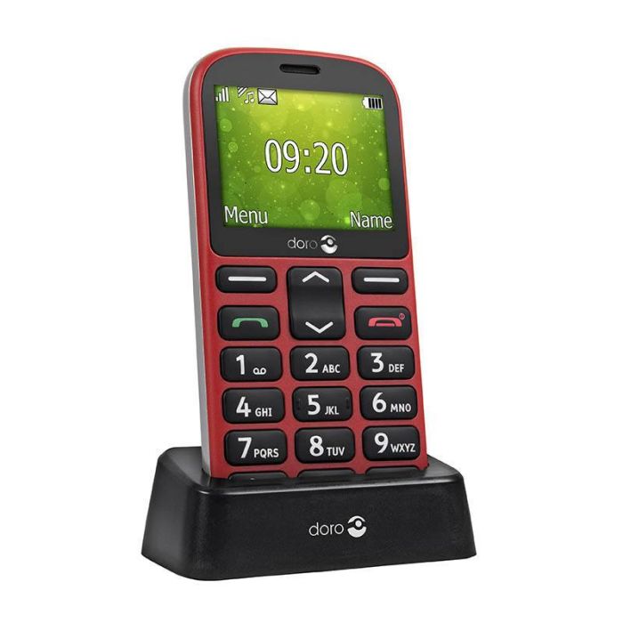 Téléphone Mobile Doro 1350 - Rouge - Téléphone Bouton - Occasion (usure écran)