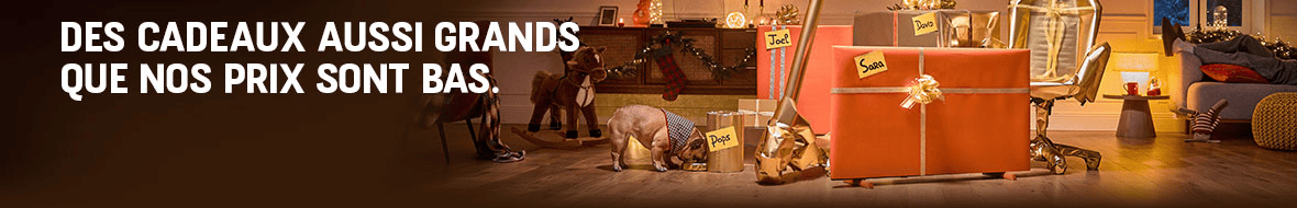 Des cadeaux aussi grands que nos prix sont bas
