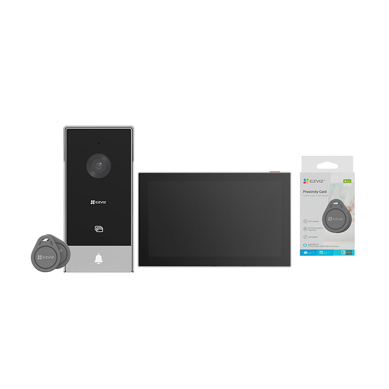 Ezviz Fhd Hp5 Verbonden Videointercom Pakket Met Touchscreen + 4 Badges