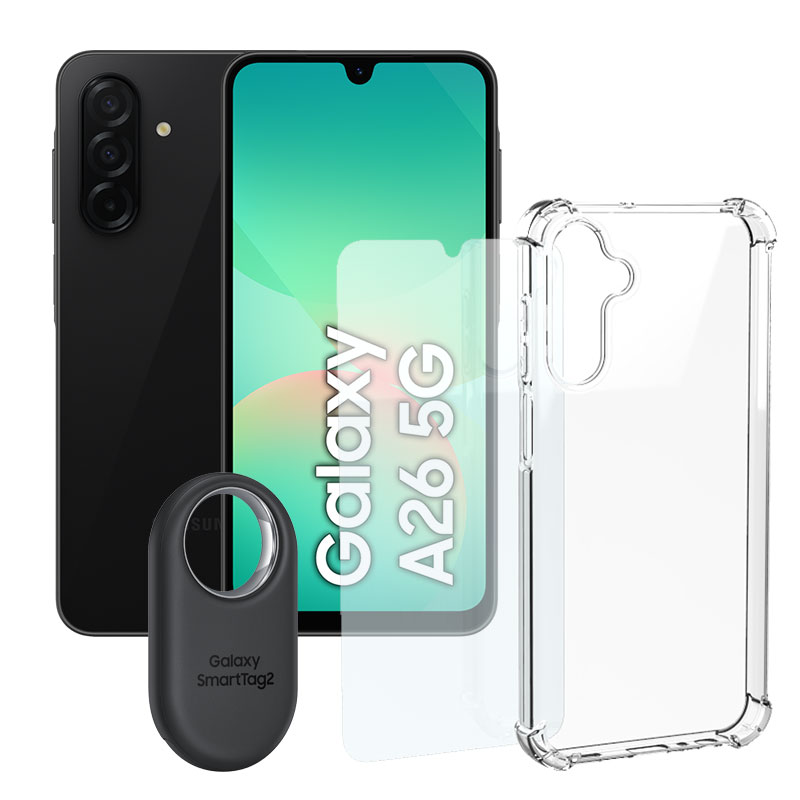 Samsung Galaxy A26 5g 128gb Zwart + Hoesje + Gehard Glas + Tag