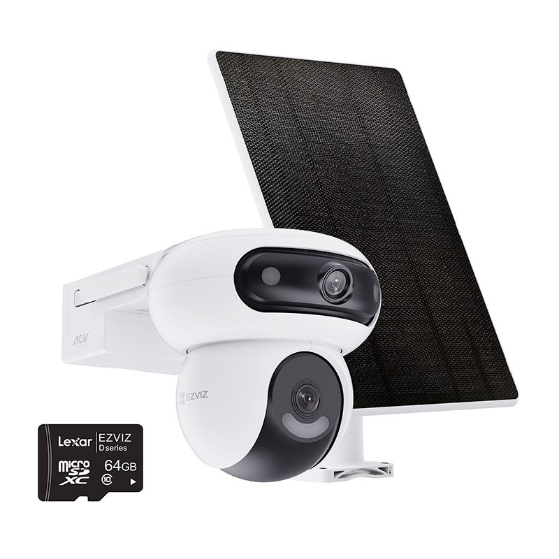 Beveiligingscamera-pack Ezviz Hb90 + 8w Zonnepaneel + 64gb Microsd-kaart