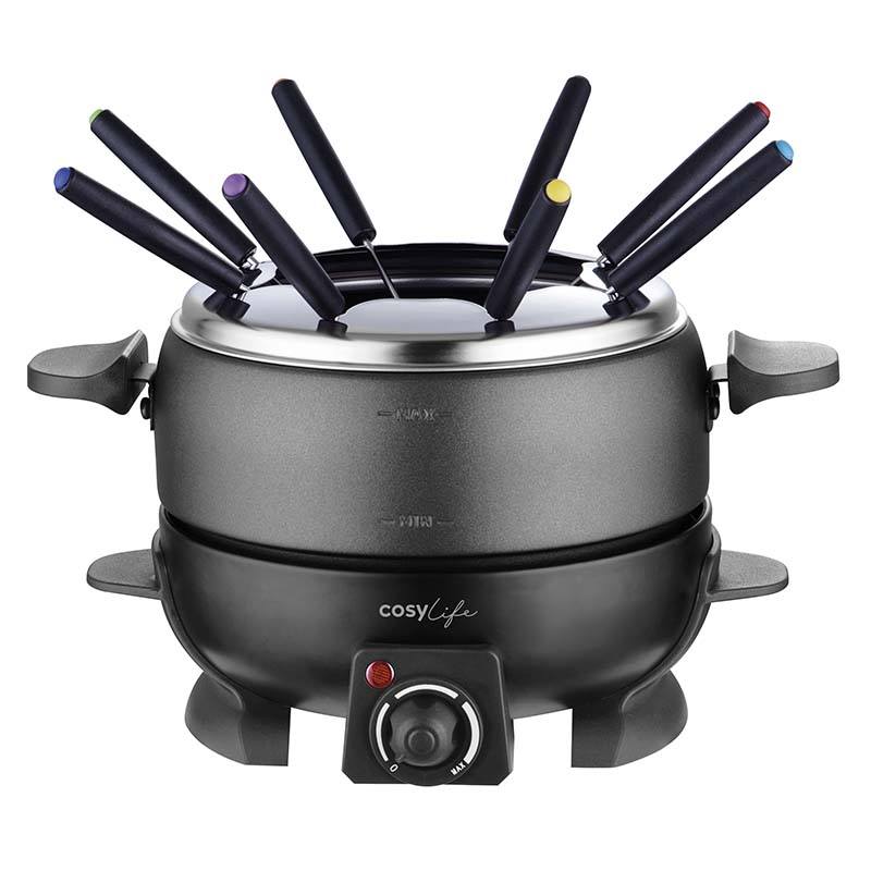 Appareil Wok Fondue Compactable Portable Multifonctions Alu Familial 8Pers 1200W