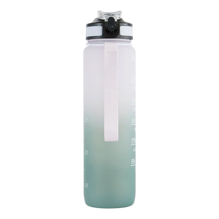 Gourde Sport 1 Litre Avec Filtre Et Repères Temps - Motivante, Anti-fuites, Large Ouverture - Pour Running, école, Voyage