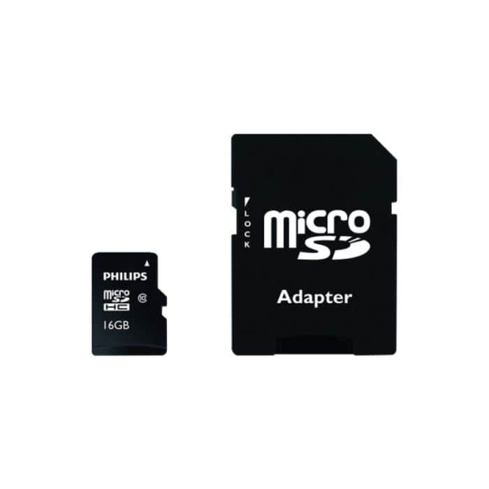 Carte micro SDHC PHILIPS 16Go avec adaptateur