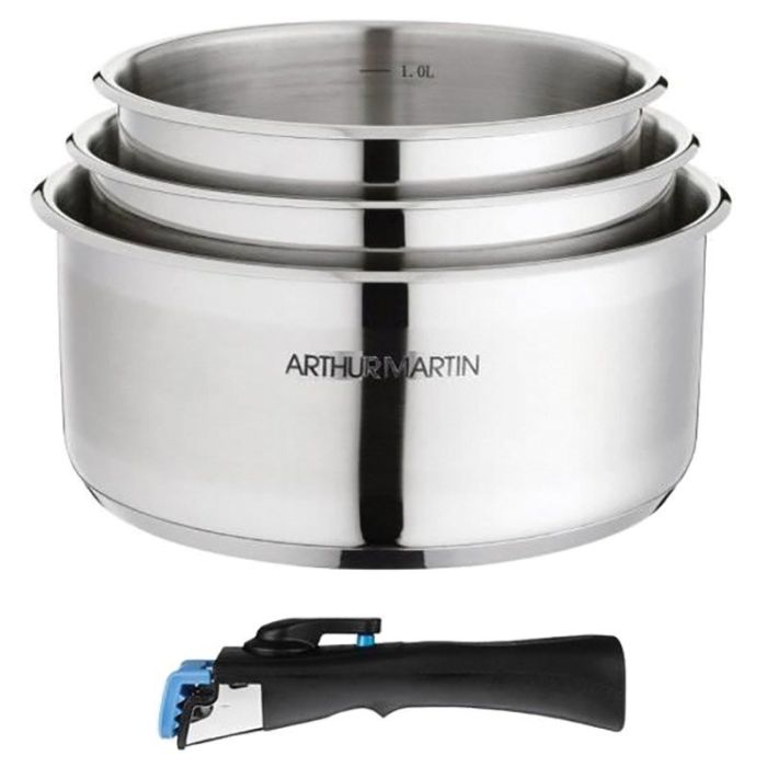 Casseroles Inox Manche Amovible Lot De 3 Casseroles Inox Manche Amovible Arthur Martin Am3456 16 Set ARTHUR MARTIN 3 casseroles inox amovibles - Electro Dépôt