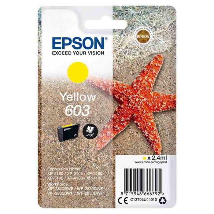 Cartouche imprimante Epson étoile de mer T603 jaune