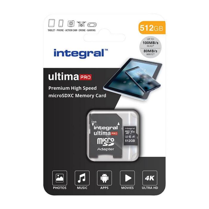 Carte Micro SD 512 go INTEGRAL C10 V30 100 Electro D p t Carte Micro SD 512 go INTEGRAL C10 V30 100 Electro D p t