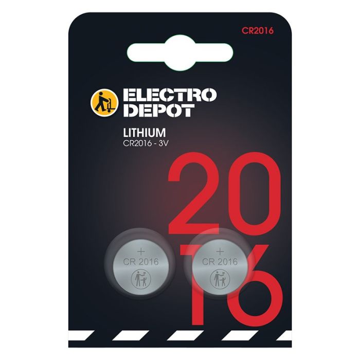 Batterij ELECTRO DÉPÔT CR2016 x 2 Lithium