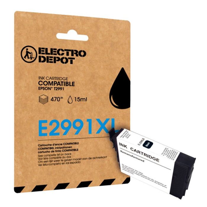 Compatibel inktcartridge ELECTRO DEPOT  Epson E291 zwart XL (aardbei)
