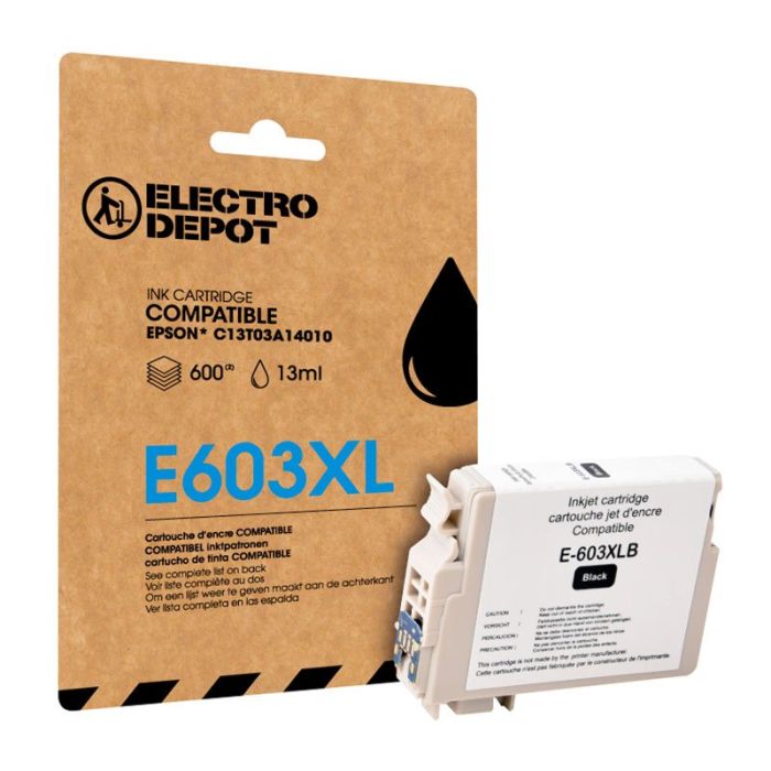 Cartouche d'encre ELECTRO DEPOT compatible Epson E603 noir XL (Etoile de mer)  - Electro Dépôt