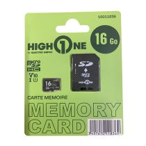 Micro SD-kaart HIGH ONE 16Go + adapter