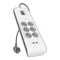 BELKIN Stekkerdoos met Overspanningsbeveiliging x6+2 USB