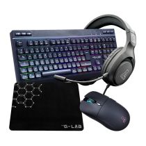 Gamingset THE G-LAB COMBO ELECTRON 4-in-1 draadloos toetsenbord en muis
