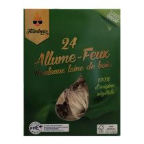 Allume FLAMBEUR FEU LAINE DE BOIS X24 pour barbecue