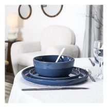 Servies set 12-delig, gres blauw