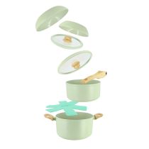 Pannenset MENASTYL SUPERBALL 8 stuks celadon