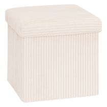 Opvouwbare poef - 38x38 cm - Fluweel Ecru