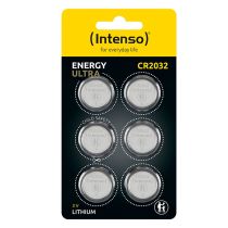 Blister de 6 piles bouton Intenso CR2032 – Lithium 3V