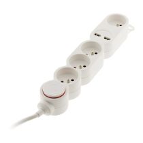 Multistekker ZENITECH x4 + 2 USBA