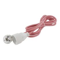 Rallonge CHACON Textile 3m 16A rouge et blanc