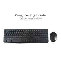 Pack ADVANCE ELITE wireless combo - Clavier et Souris Sans Fil + Tapis AZERTY Slim Design