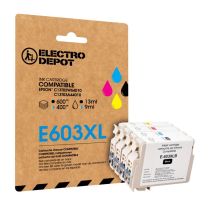 Compatibel Epson E603 pack XL zwarte en gekleurde inktpatroon (Zeesterren)