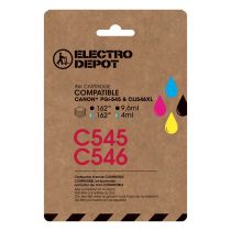 Cartouche d'encre ELECTRO DEPOT compatible Canon C545/546 pack noir et couleurs