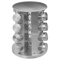Carrousel rotatif 16 pots épices verre