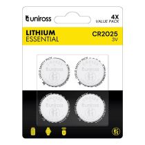 Lot de 4 piles UNIROSS CR2025