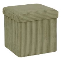 Opvouwbare fluwelen poef (kubus) – 38x38x38 cm – Groene kleur