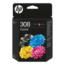 HP 308 inktcartridge zwart + kleuren