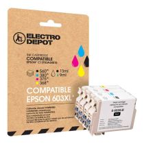Compatibel Epson E603 pack XL zwarte en gekleurde inktpatroon (Zeesterren)