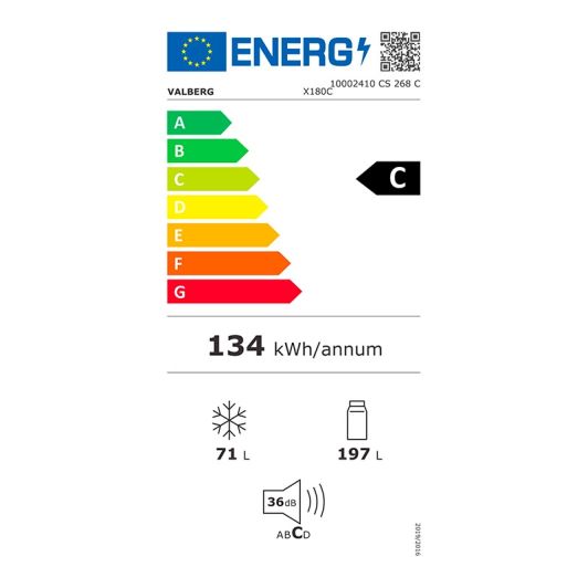 Réfrigérateur combiné VALBERG CS 268 C X180C