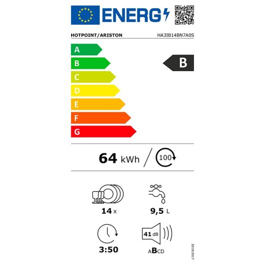 HOTPOINT Integreerbare vaatwasser HA3IB14BN7A0S B