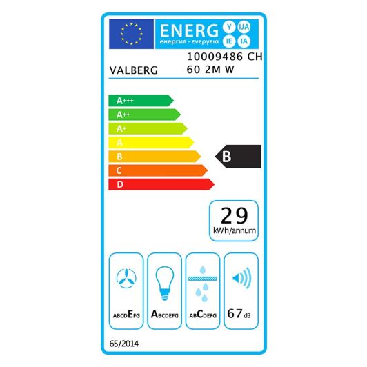 Dampkap VALBERG CH 60 2M W 302C V2