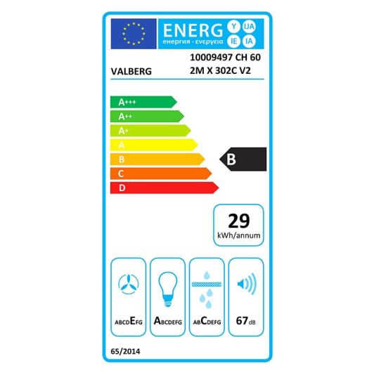 Dampkap VALBERG CH 60 2M X 302C V2