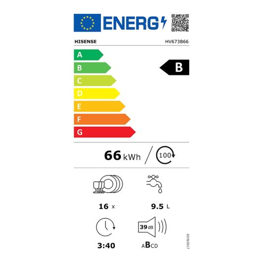 Integreerbare vaatwasser HISENSE HV673B66 16S39DB