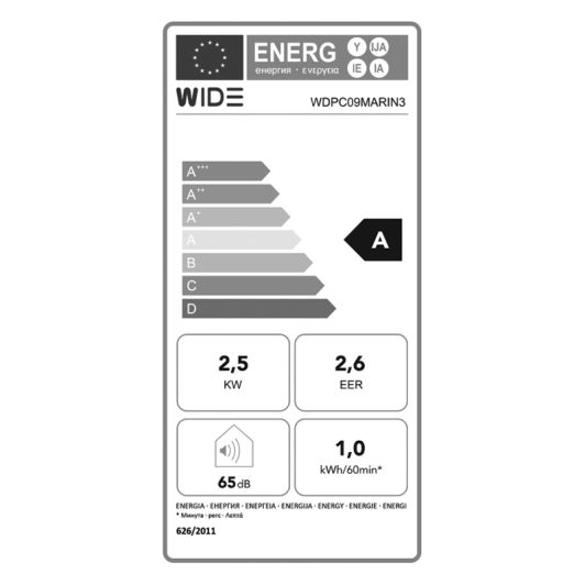 Mobiele airco AGN WIDE WDPCO9MARIN - 20M² 9000 BTU