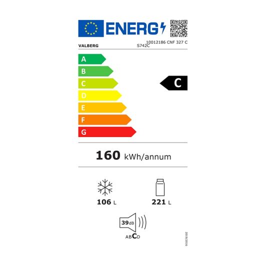 Réfrigérateur combiné VALBERG CNF 327 C S742C