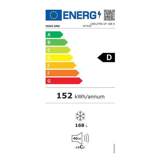 High One Diepvrieskast UF 168 D W742C