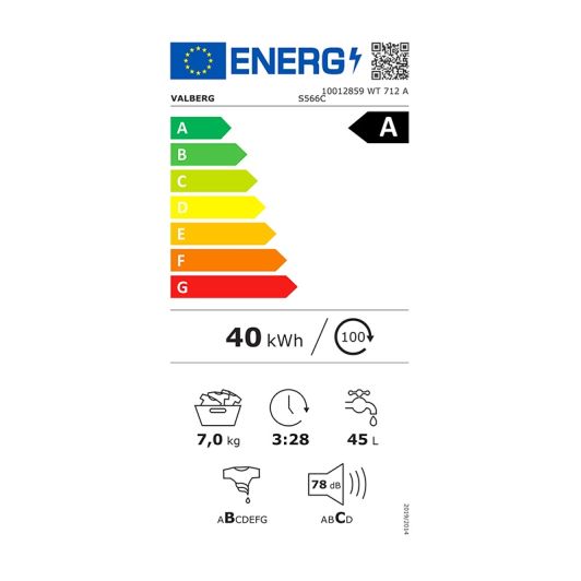 Lave-linge top 7 kg VALBERG WT 712 A S566C