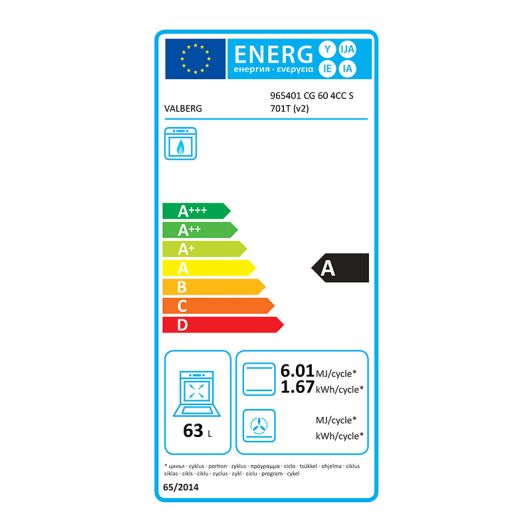 Gasfornuis VALBERG GC 60 4CC S701T