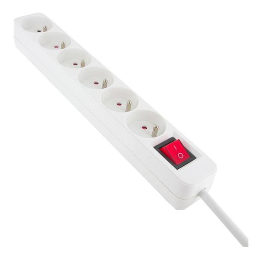 Multistekker CHACON x6 1m+switch