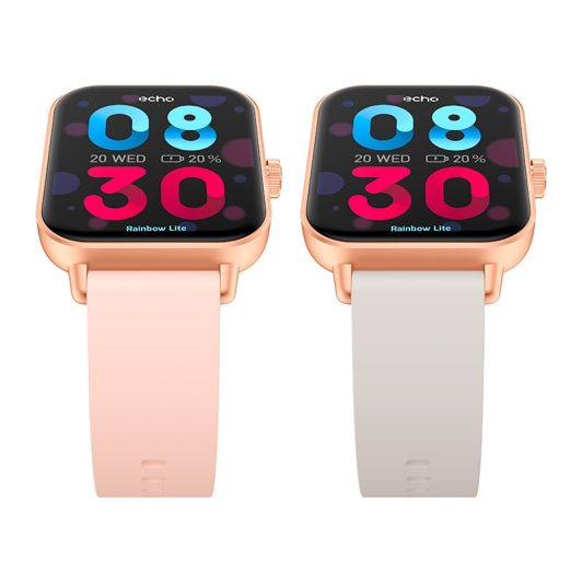 Montre connectée ECHO Rainbow Lite Rose + bracelet Gris