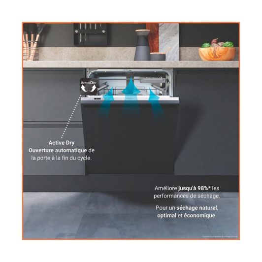 Lave-vaisselle tout intégrable 14 couverts HOTPOINT HA3IB14BN7A0S B 41db