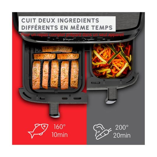 Friteuse à air chaud MOULINEX EZ942HF0 11L double zone