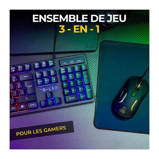 Gamingpakket THE G-LAB Chromium (toetsenbord - muis - muismat)