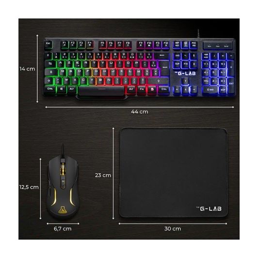 Gamingpakket THE G-LAB Chromium (toetsenbord - muis - muismat)