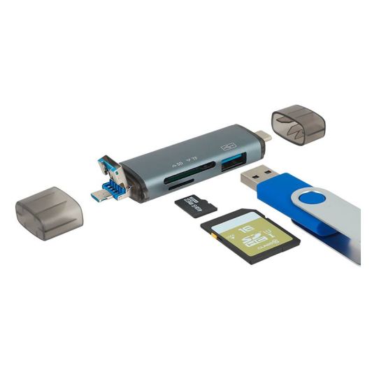 SEDEA 6-in-1 Multifunctionele Kaartlezer - USB - USB-C