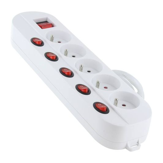 Multiprise CHACON 5 prises – 1,5 m